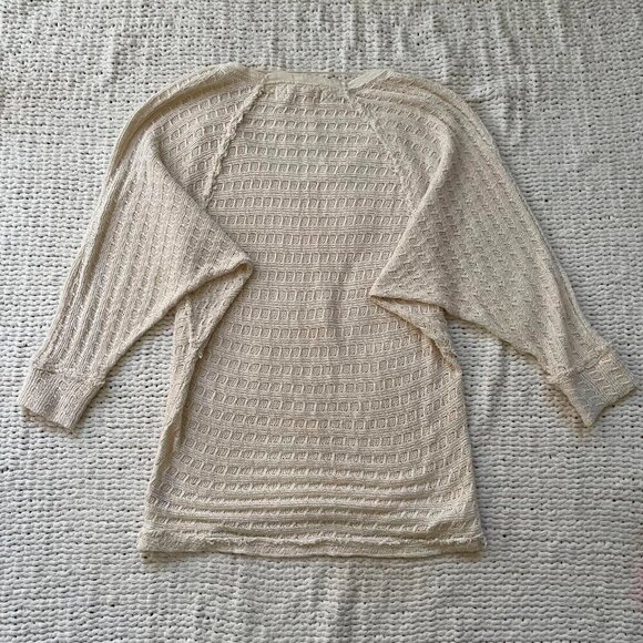 Free People Slouchy Cream Knit Sweater - Picture 3 of 6